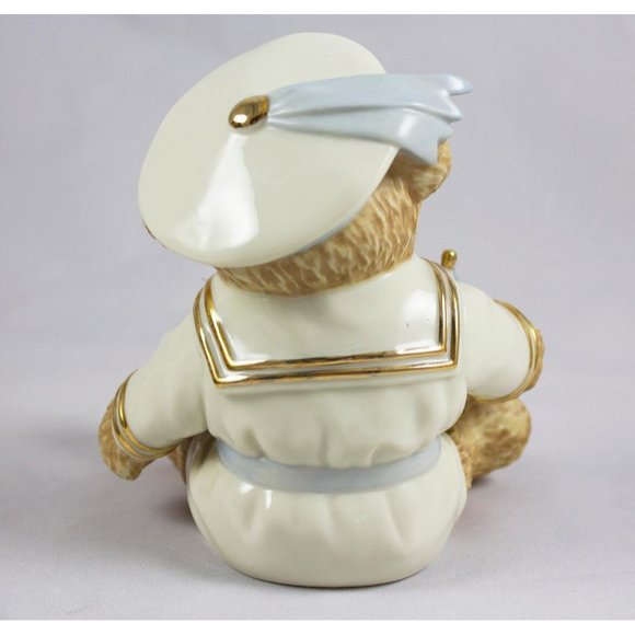 Lenox First Mate China Teddy Bear Sailor Figurine 24K Gold Accents 5.5" 2000 - Picture 3 of 5